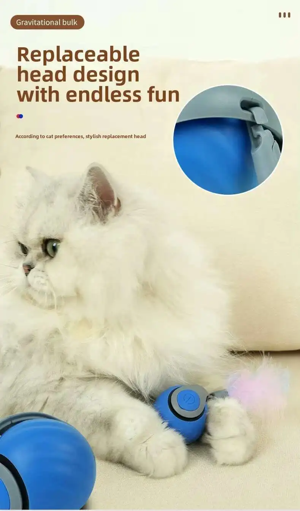 š„Big Saleš„ Speedy Tail 2.0 Interactive Cat Toys Ball with Tail Auto Smart Rolling Ball Toys for Pet Training Imitate Mouse